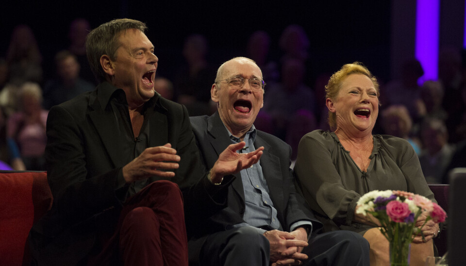 Ulf Pilgaard, Claus Ryskjær og Lisbet Dahl i tv-programmet ”Her er dit liv” i 2013.