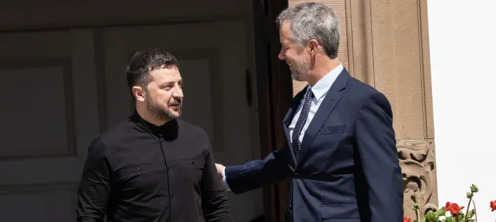Varmt gensyn: Kongen tog imod Zelenskyj