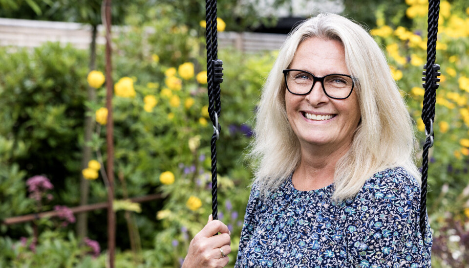 Birgitte Borgensgaard i sin have