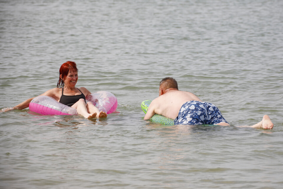 Med Sussi og Steen på stranden ved blokhus