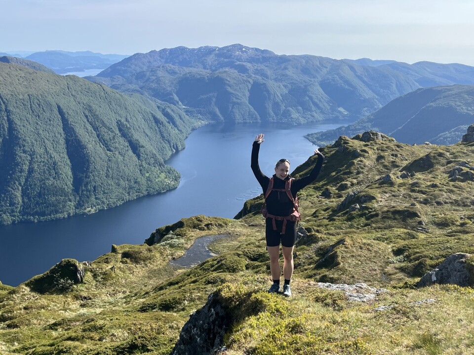 Jo længere op i fjeldet, Andrea kommer, jo mere ro mærker hun i kroppen