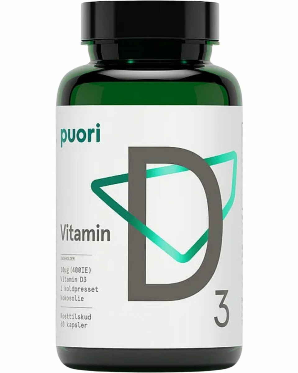 Vitamin D3 10 mcg, Puori, 90 kr.