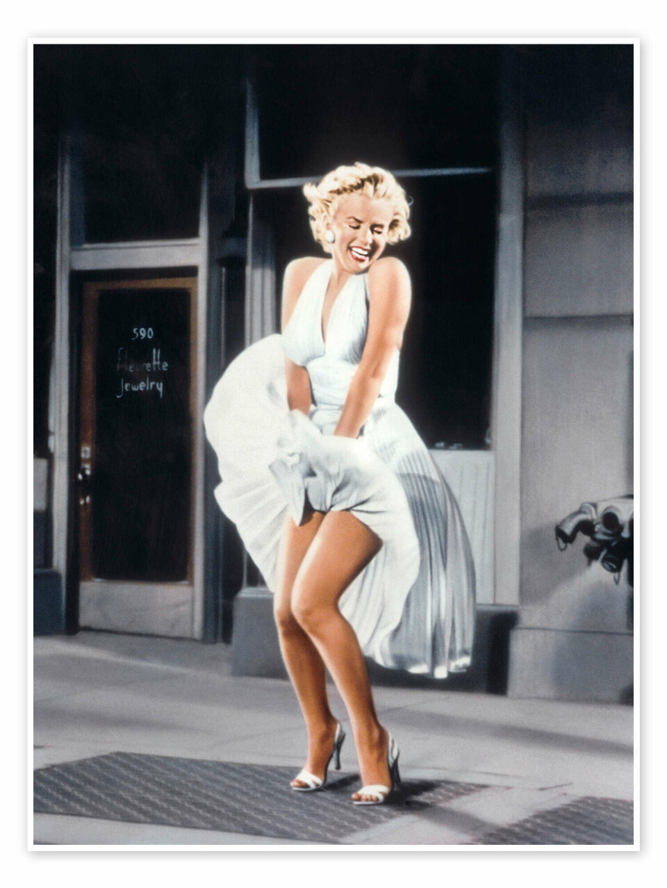 En ikonisk scene i Hollywoods filmhistorie af Marilyn Monroe på risten, hvor kjolen blæser op.