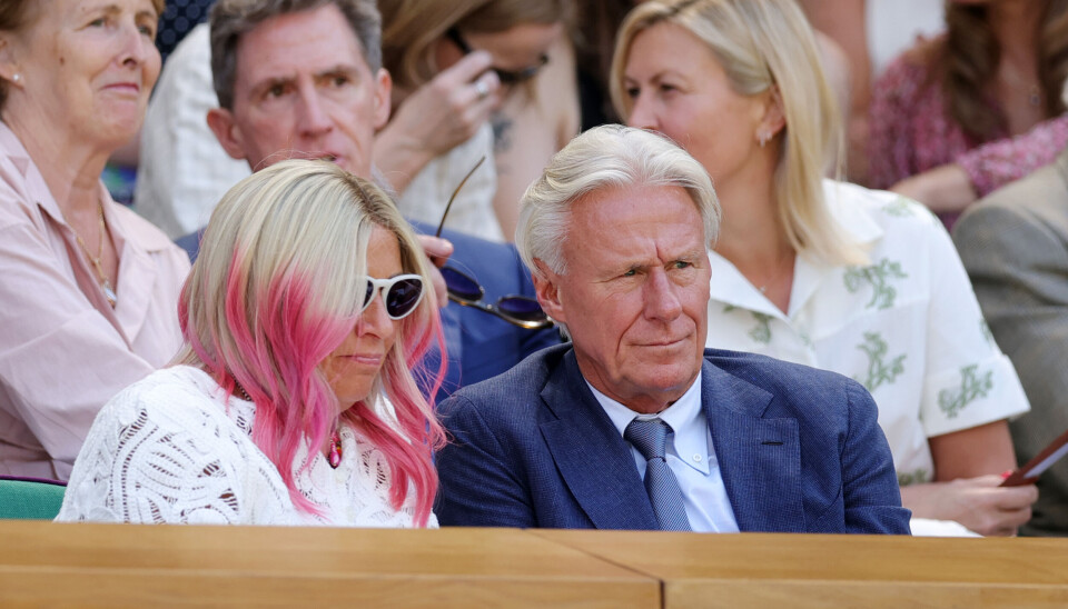 LONDON, ENGLAND - JULY 10: Former tennis player, Bjorn Borg and Patrica Borg look on in the Royal Box