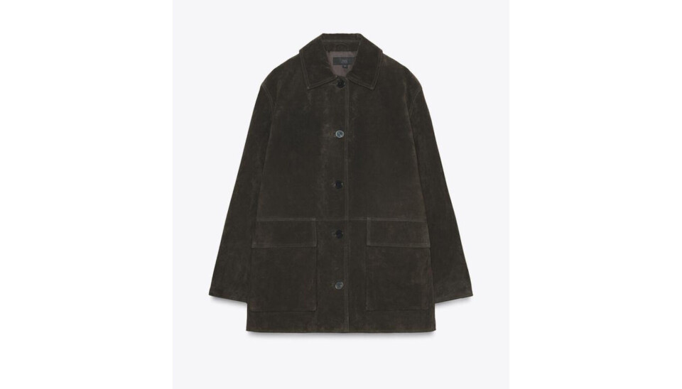 kakifarvet ruskindjakke fra zara