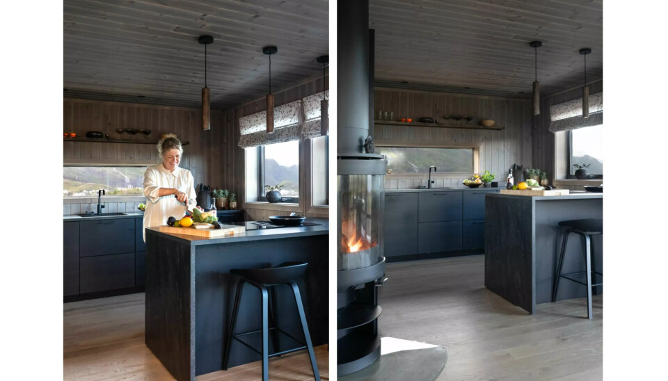 køkkenalrummet i sommerhuset på lofoten