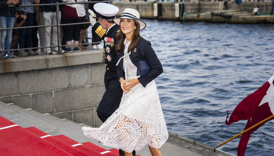 COPENHAGEN, DENMARK - SEPTEMBER 10: King Frederik X of Denmark and Queen Mary of Denmark disembark from the Royal Ship Dannebrog at Nordre Toldbod on September 10, 2025 in Copenhagen, Denmark. (Photo by Martin Sylvest Andersen/Getty Images)