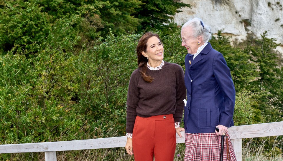 Dronning Mary og dronning Margrethe på Møn.