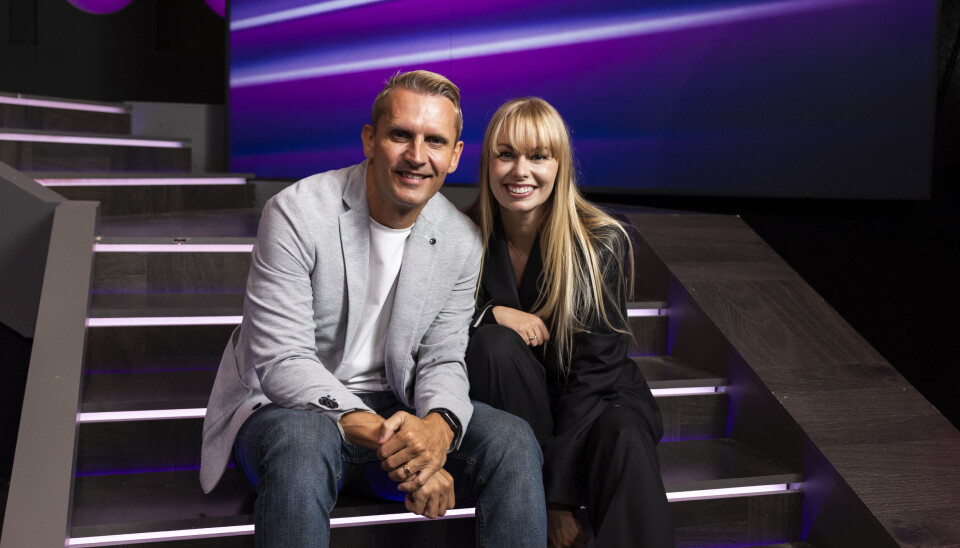 Pressemøde på 'Vild med dans' 2025. Peter Løvenkrands og Jenna August Harson