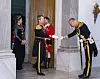 COPENHAGEN, DENMARK - JANUARY 1: Queen Mary of Denmark and King Frederik X of Denmark during a New Year's Gala at Amalienborg Palace on January 1, 2025 in Copenhagen, Denmark. (Photo by Martin Sylvest Andersen/Getty Images)
