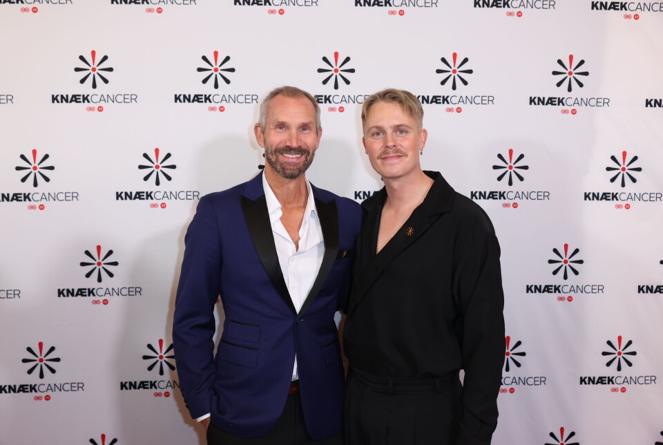 Mark Abildhauge og Frederik Nonnemann på den røde løber til 'Vild med dans - Knæk Cancer' 2025