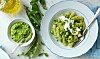 Tortiglioni med ærtepesto og burrata