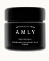 Blød balm, der både kan bruges som en masserende rens og en velgørende ansigtsmaske.
Deep Reveal Nourishing Cleansing Balm & Mask, Amly Botanicals, 675 kr.