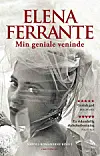 Sort-hvid bogforside med brud bag slør og titlen Min geniale veninde af Elena Ferrante