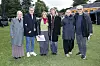 Michala og Poul sammen med hendes døtre, Agnete, 29, og Amalie, 31, samt eksmanden Lars Hannibal, 74, og hans nye hustru, Annette Meyer, 58.