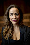 Portræt af Maria Lucia ved pressemøde på Østre Gasværk Teater.