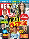 Forside af magasinet med fotos af kendte personer og markante gule og røde rubrikker.
