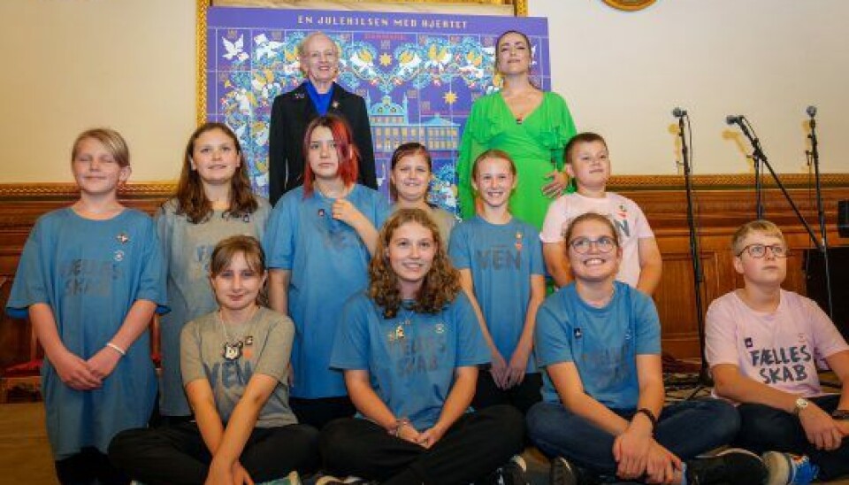 Dronning Margrethe mødte børn fra Julemærkehjemmet Liljeborg ved Roskilde, da årets Julemærke blev præsenteret.(Foto: Henrik Petit)