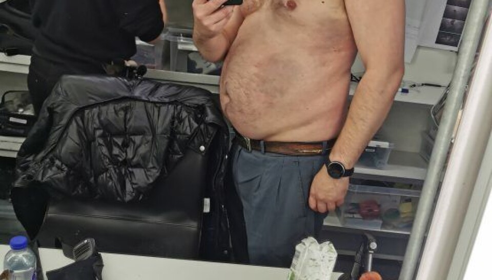 Skuespiller Per Thiim Thim, da han vejede 112 kilo. (Foto: privat)