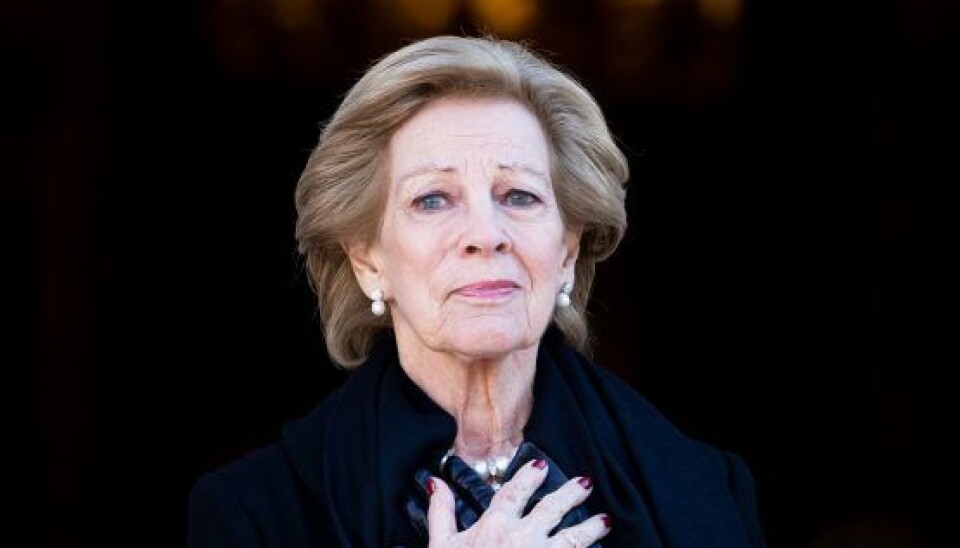 Dronning Anne-Marie ved kong Konstantins begravelse. (Foto: Patrick van Katwijk/Getty Images)