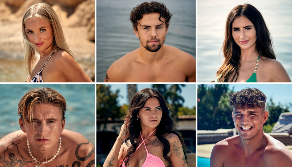 Julica, Emil, Cecilie, Hugo, Trine og Sebastian fra 'Ex on the beach' 8 (Fotos: Krestine Havemann / Warner Bros. Discovery)