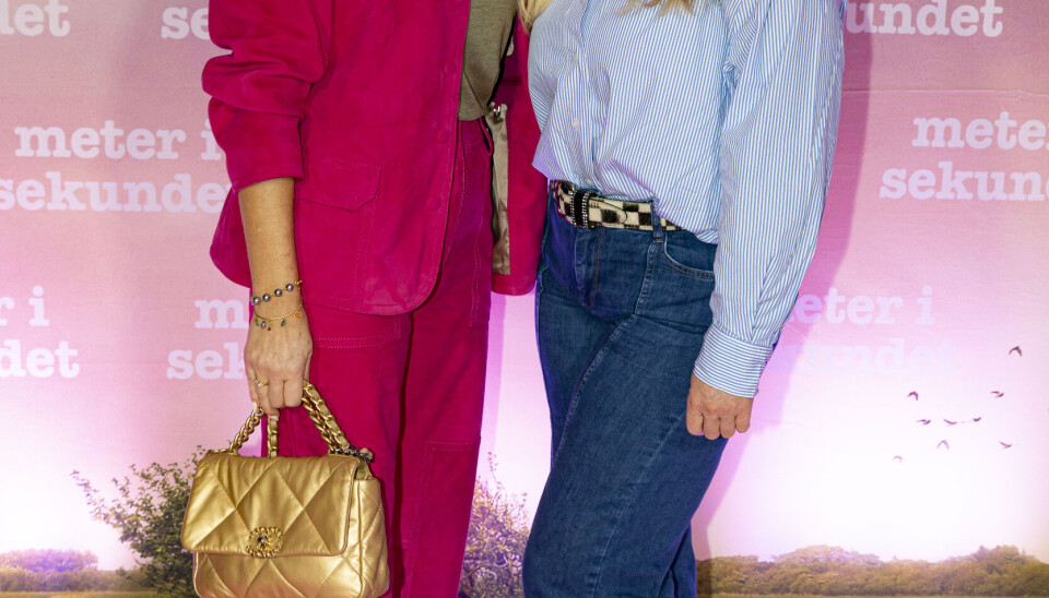 Helle Thorning-Schmidt og Birgit Aaby til premiere på 'Meter i sekundet'. (Foto: Michael Stub)