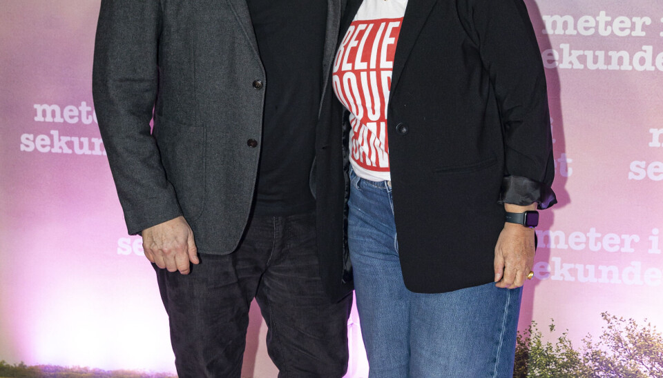 Mads Steffensen og hustruen Marianne til premiere på 'Meter i sekundet'. (Foto: Michael Stub)