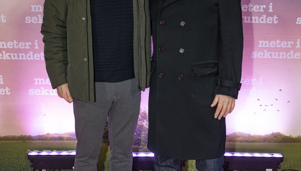 Peter Frödin og hans mand Jon til premiere på 'Meter i sekundet'. (Foto: Michael Stub)